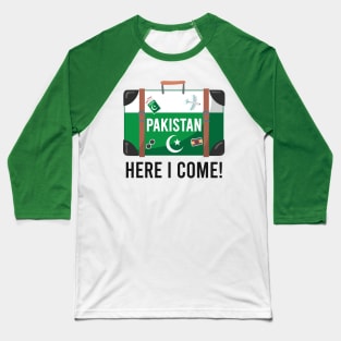 Pakistan here I come. Pakistani flag travel design Baseball T-Shirt